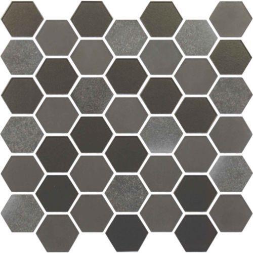 Exagon in Anthracite Hxp-5 - 2 X 2 Mosaic Tile