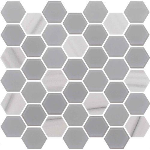 Exagon in Grey Hxp-3 - 2 X 2 Mosaic Tile