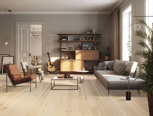 Clariden in Raw Natural Hickory Hardwood