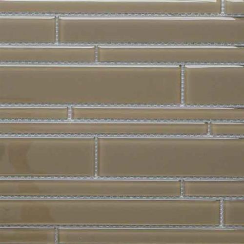 Glass Vogue in Sepia Random Strip Tile