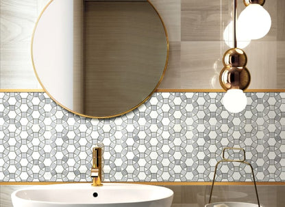 Flower Pattern Stone in White-Grey