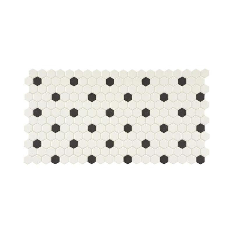 Keystones in Arctic White/Black Hexagon