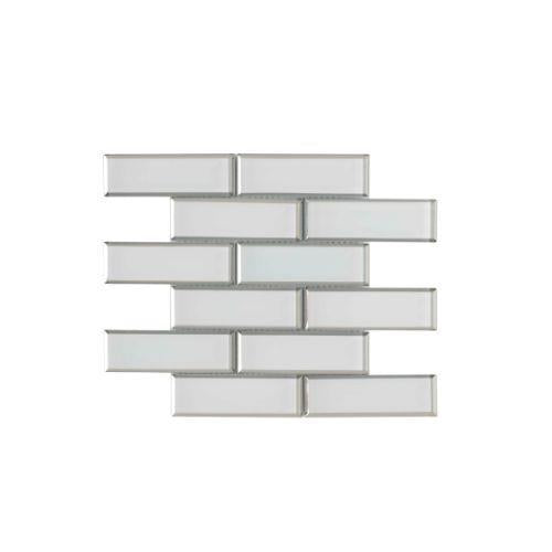 Crystal in White Brick Pattern - 2 X 6 Mosaic Tile