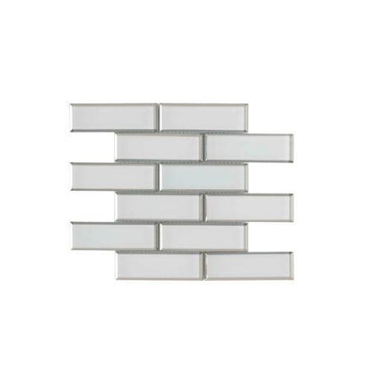 Crystal in White Brick Pattern - 2 X 6 Mosaic Tile