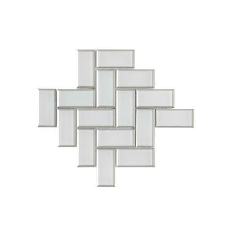 Crystal in White Herringbone - 2 X 4 Mosaic Tile