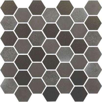 Exagon in Anthracite Hxp-5 - 2 X 2 Mosaic Tile