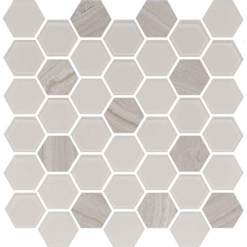 Exagon in Cream Hxp-2 - 2 X 2 Mosaic Tile