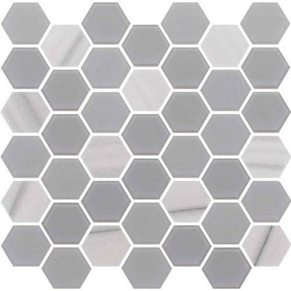 Exagon in Grey Hxp-3 - 2 X 2 Mosaic Tile