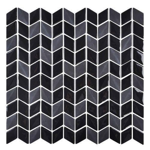Tulip in Nero - 1 X 2 Mosaic Tile