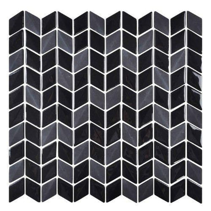 Tulip in Nero - 1 X 2 Mosaic Tile
