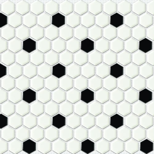 Hexagon in White And White Tile