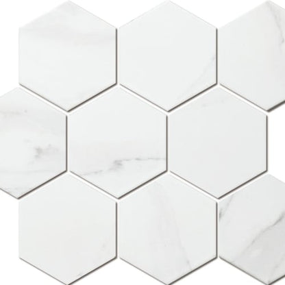 Carrara-White in Hexagon Tile