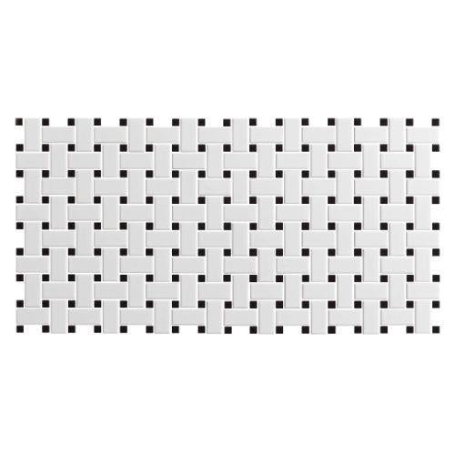 Hoop in White - 1 X 2 Mosaic Tile