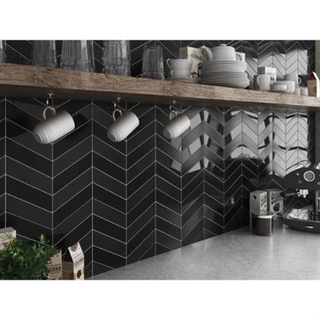 Chevron in Matt White Left - 2 X 7