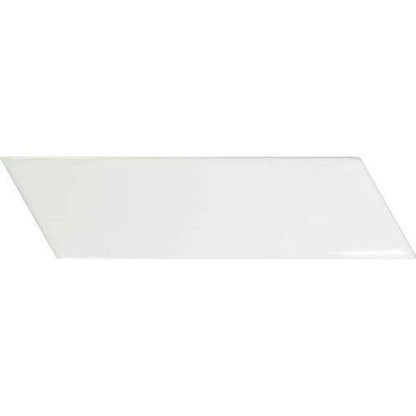 Chevron in Matt White Right - 2 X 7 Tile